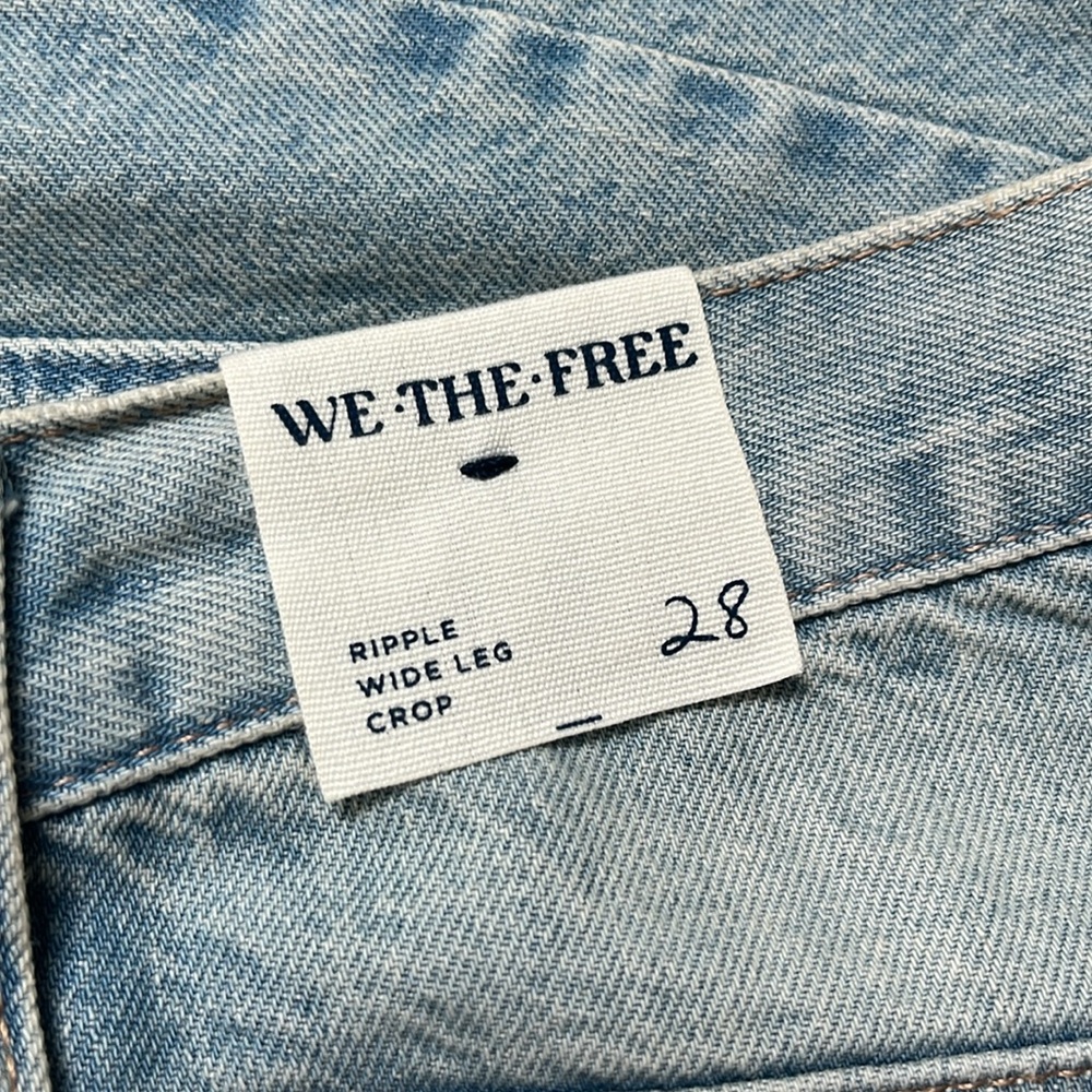 NEW We The Free Ripple Wide-Leg Crop Jeans Sz 28 - Picture 7 of 7